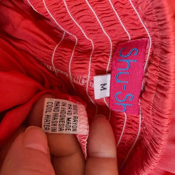 Shu-Shi Casual Pull on Beach Summer Pink pants women size M Pockets - Picture 4 of 7